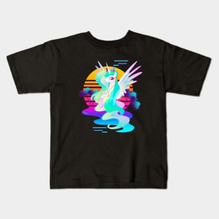 Synthwave Princess Celestia Kids T-Shirt